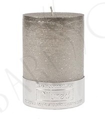 Blockljus Silver/Grå 7x10cm
